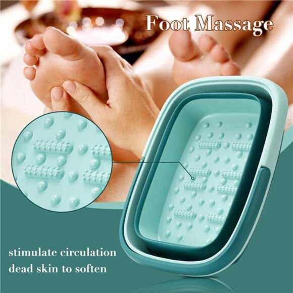 Collapsible Foot Bath Basin with Massage Acupoint for Soothing Foot Soaks - Picture 4 of 7